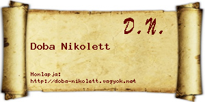 Doba Nikolett névjegykártya