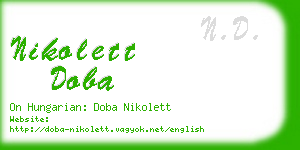 nikolett doba business card